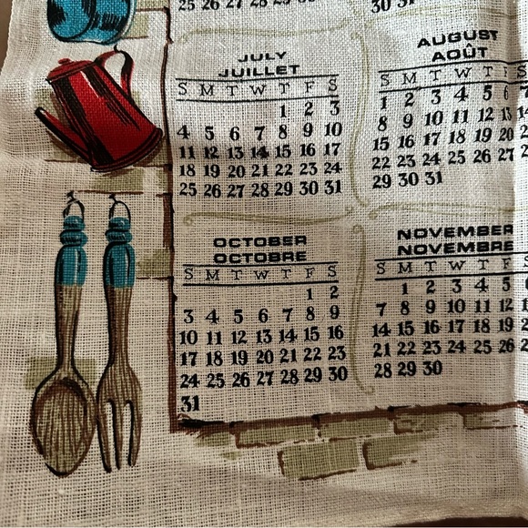 Vintage 1976 cloth wall calendar - Picture 7 of 8